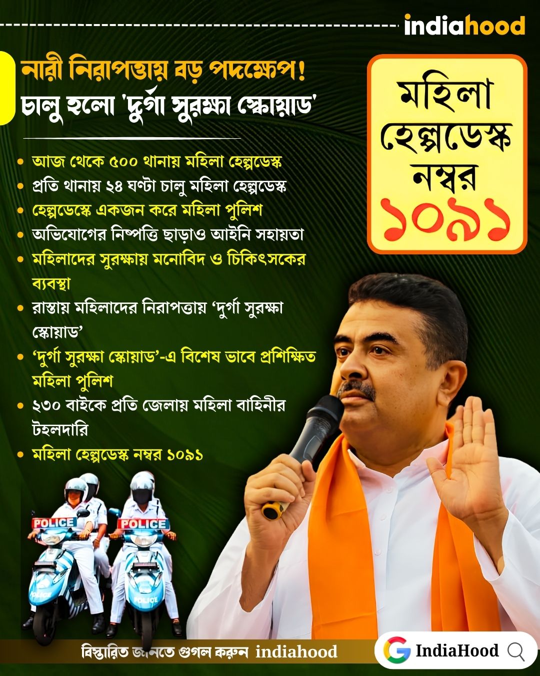 নারী নিরাপত্তায় বড় পদক্ষেপ!  চালু হলো 'দুর্গা সুরক্ষা স্কোয়াড'